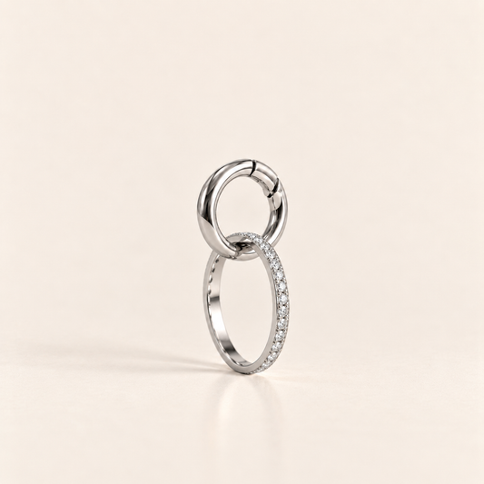 ALIX acier inoxydable 316L, anneau ouvrant avec une bague suspendue