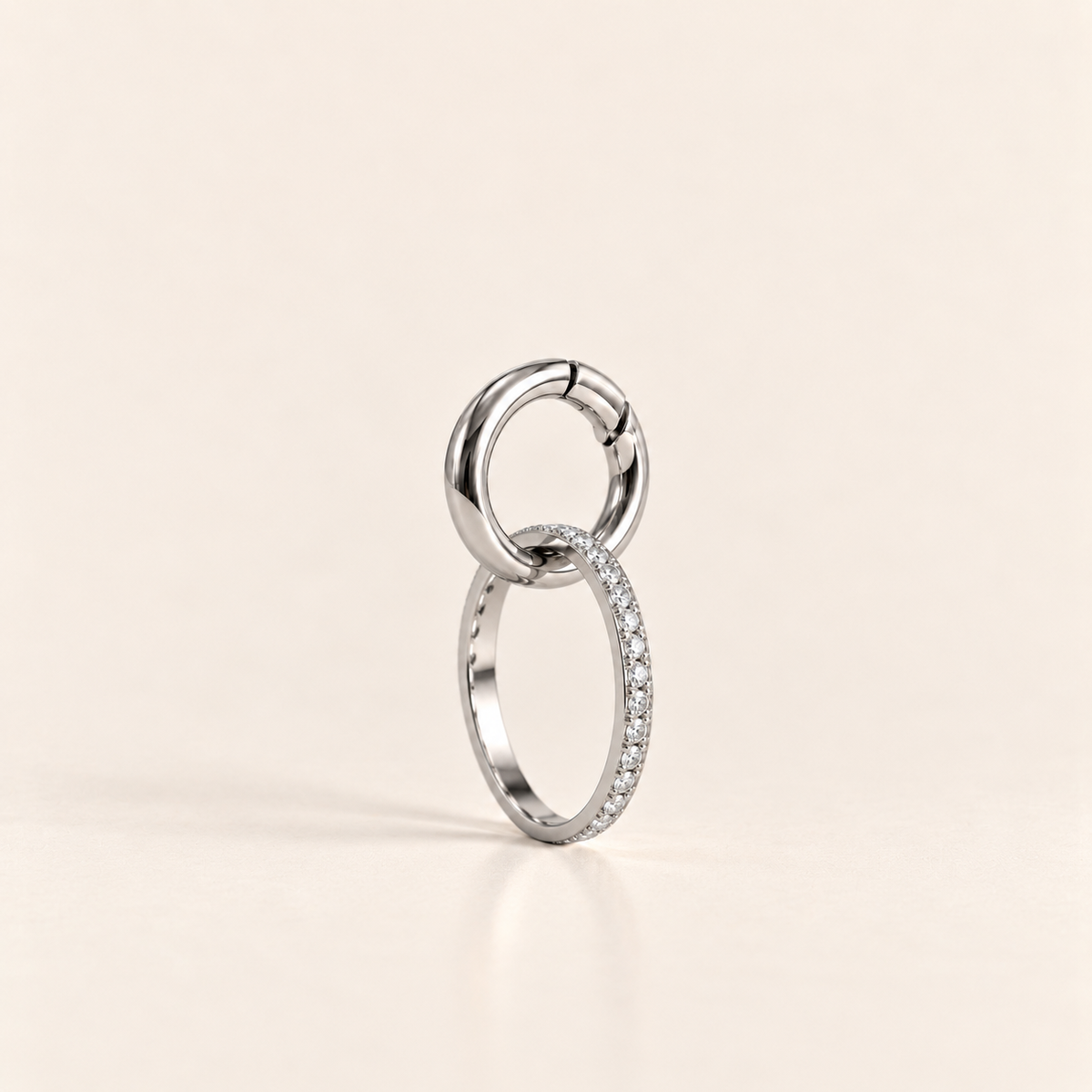 ALIX acier inoxydable 316L, anneau ouvrant avec une bague suspendue