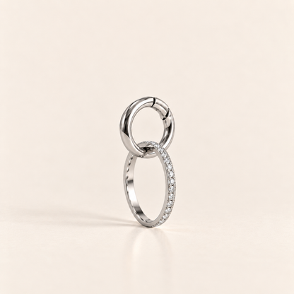 ALIX acier inoxydable 316L, anneau ouvrant avec une bague suspendue
