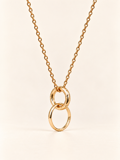 ALIX + chaîne · Doré à l'or 18K