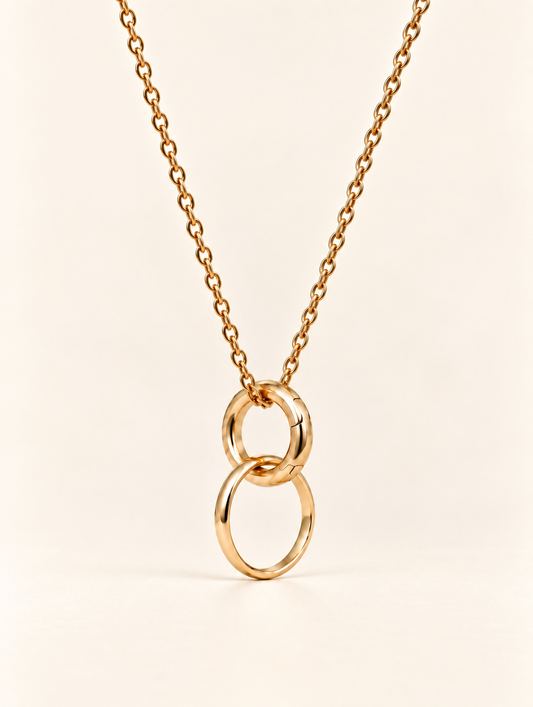 ALIX + chaîne · Doré à l'or 18K